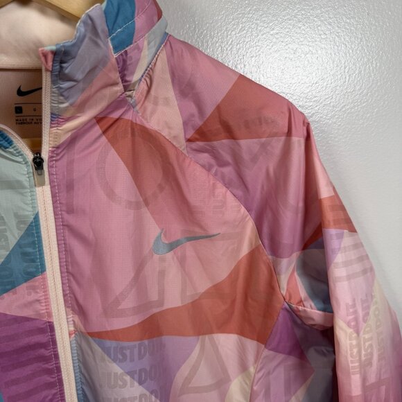 NIke Shield Flash Hooded Windbreaker Running Jacket Large Guava Ice Packable - Picture 4 of 15